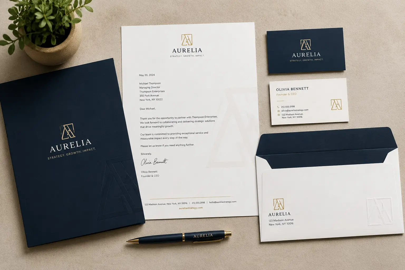 Business cards and stationery